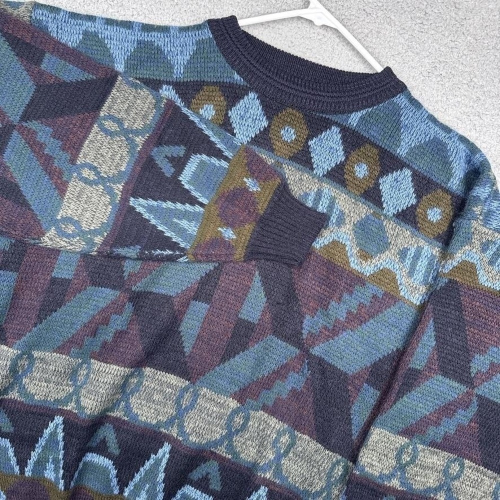Vintage The Men's‎ Store At Sears Sweater Mens XL 90s Geometric Knit Grandpa